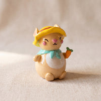 Sunny Bunny handmade glossy clay desk pal, front view