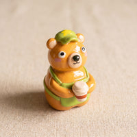 Bearista handmade glossy clay desk pal, isometric view