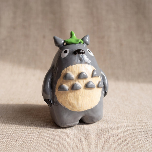 Forest Spirit (Large) handmade glossy clay desk pal, front view