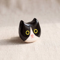 Charlie handmade glossy clay desk pal, front view