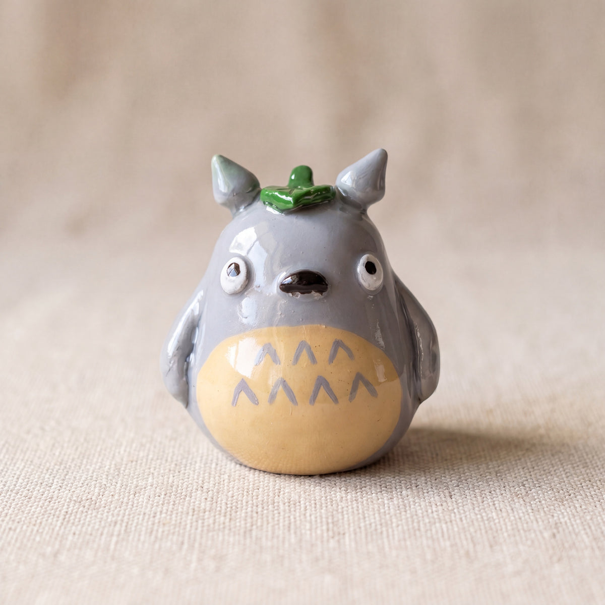 Forest Spirit handmade glossy clay desk pal, front view