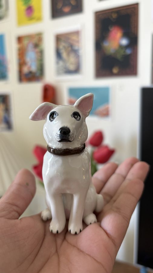 Custom pet sculpture commission by Moon Kiln