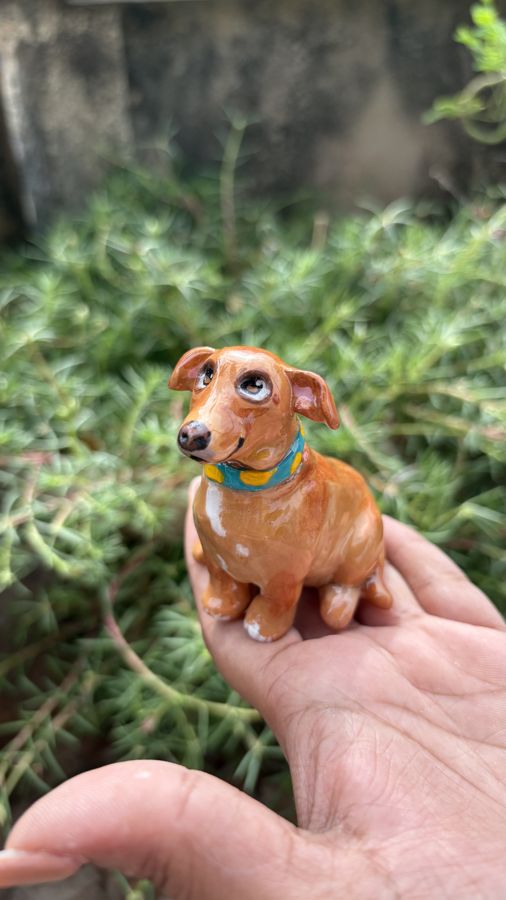 Custom pet sculpture commission by Moon Kiln